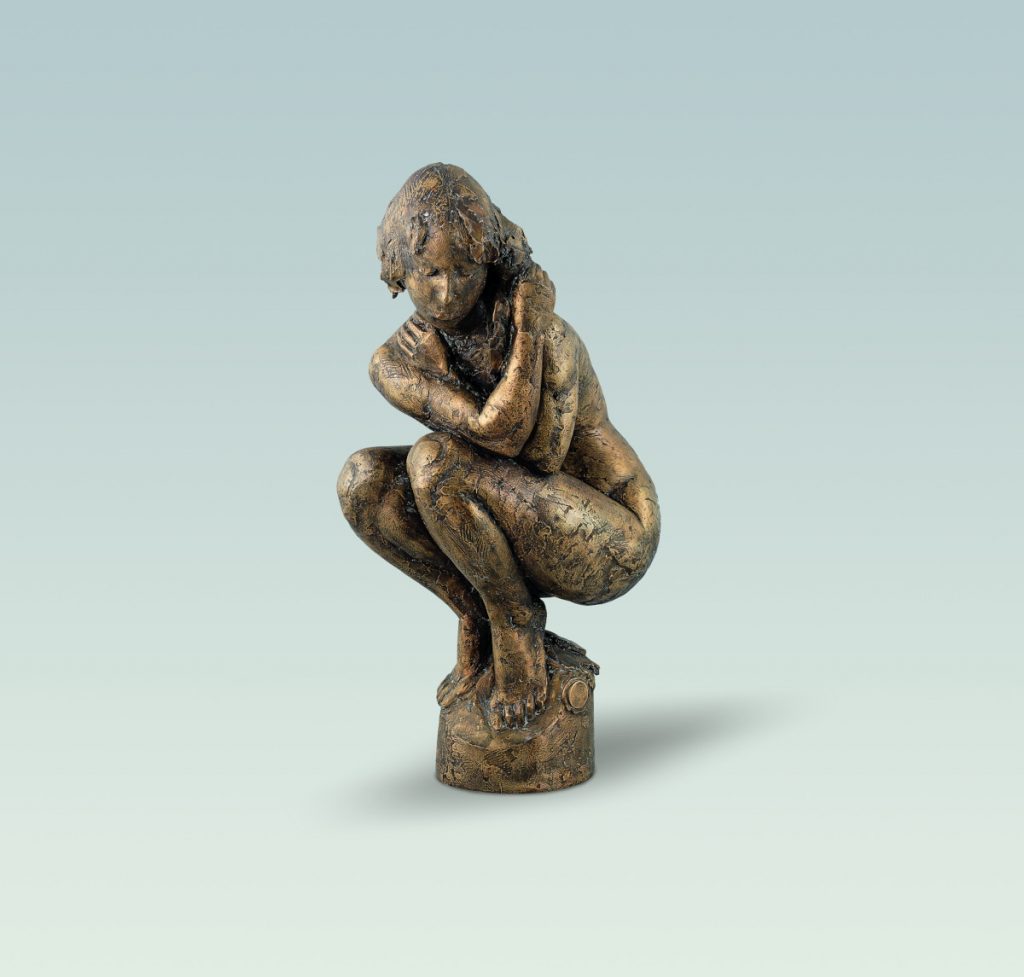 Badende 2, Aktskulptur, skulptur, Bronze